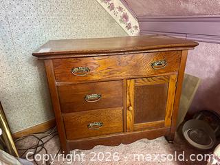 MaxSold Auction: Antique Solid Ash Washstand  - Welland (Ontario, Canada) SELLER MANAGED Estate Sale Online Auction - East Main Street
