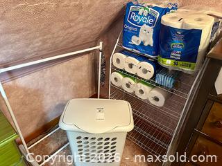 MaxSold Auction: Hamper, Clothing Rack, Storage Shelf and Paper Towels - Welland (Ontario, Canada) SELLER MANAGED Estate Sale Online Auction - East Main Street