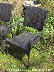 MaxSold Auction: Set of 4 Outdoor Wicker Patio Chairs – Resin Rattan Armchairs - Welland (Ontario, Canada) SELLER MANAGED Estate Sale Online Auction - East Main Street