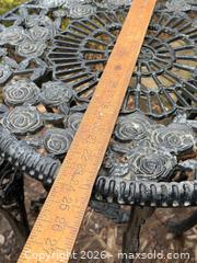 MaxSold Auction: Vintage Cast Iron Garden Bistro Set – Floral Rose Design Table & 2 Chairs - Welland (Ontario, Canada) SELLER MANAGED Estate Sale Online Auction - East Main Street