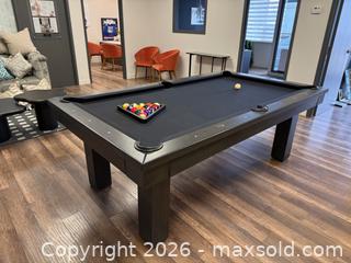 MaxSold Auction: BRAND NEW Paragon Billiards Paragon 2-S, Medium Grey Finish with Tournament Black Worsted Wool Cloth Pool Table + Accessories - Mississauga (Ontario, Canada) SHORT NOTICE PARTNER MANAGED Commercial Liquidation Online Auction - South Sheridan Way