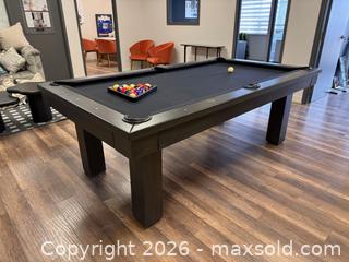 MaxSold Auction: BRAND NEW Paragon Billiards Paragon 2-S, Medium Grey Finish with Tournament Black Worsted Wool Cloth Pool Table + Accessories - Mississauga (Ontario, Canada) SHORT NOTICE PARTNER MANAGED Commercial Liquidation Online Auction - South Sheridan Way