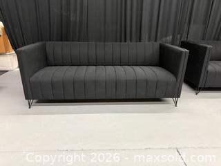 MaxSold Auction: Kurtis Black Upholstered Square Arm Sofa # 1 - Mississauga (Ontario, Canada) SHORT NOTICE PARTNER MANAGED Commercial Liquidation Online Auction - South Sheridan Way