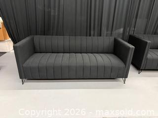 MaxSold Auction: Kurtis Black Upholstered Square Arm Sofa # 2 - Mississauga (Ontario, Canada) SHORT NOTICE PARTNER MANAGED Commercial Liquidation Online Auction - South Sheridan Way