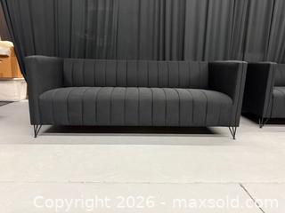 MaxSold Auction: Kurtis Black Upholstered Square Arm Sofa # 2 - Mississauga (Ontario, Canada) SHORT NOTICE PARTNER MANAGED Commercial Liquidation Online Auction - South Sheridan Way
