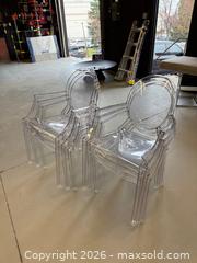 MaxSold Auction: Lot of 6 Ghost Chairs - Mississauga (Ontario, Canada) SHORT NOTICE PARTNER MANAGED Commercial Liquidation Online Auction - South Sheridan Way