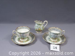 MaxSold Auction: Royal Albert Silver Birch Bone China Cups and Saucers, creamer  - Halton Hills (Ontario, Canada) SELLER MANAGED Estate Sale Online Auction - Rexway Drive