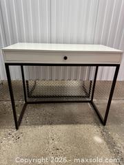 MaxSold Auction: West Elm Delaney Small Desk in White with Black Legs - Toronto (Ontario, Canada) SELLER MANAGED Downsizing Online Auction - Research Road (STORAGE)