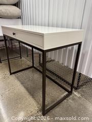 MaxSold Auction: West Elm Delaney Small Desk in White with Black Legs - Toronto (Ontario, Canada) SELLER MANAGED Downsizing Online Auction - Research Road (STORAGE)