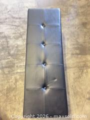 MaxSold Auction: Black Faux Leather Bench with Chrome Legs, 48–60 in - North Las Vegas (Nevada, USA) SELLER MANAGED Reseller Online Auction -  Rockpebble Avenue