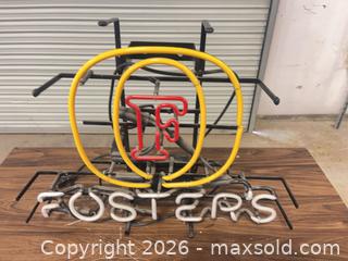 MaxSold Auction: Foster's Neon Advertising Sign, Metal Frame - North Las Vegas (Nevada, USA) SELLER MANAGED Reseller Online Auction -  Rockpebble Avenue