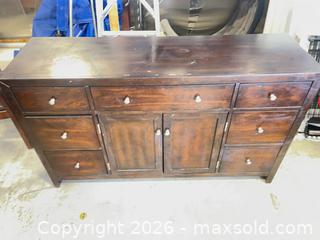 MaxSold Auction: Large Dark Brown Espresso Engineered Wood Sideboard / Buffet - North Las Vegas (Nevada, USA) SELLER MANAGED Reseller Online Auction -  Rockpebble Avenue