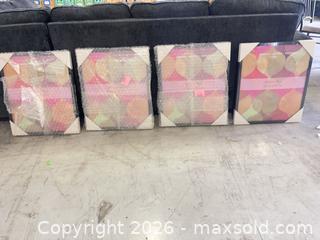 MaxSold Auction: Set of 4 Framed Stretched Canvas Prints, 20 x 24 in, Abstract - North Las Vegas (Nevada, USA) SELLER MANAGED Reseller Online Auction -  Rockpebble Avenue