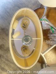 MaxSold Auction: Transitional Crystal 5-Light Chandelier with Fabric Shades - North Las Vegas (Nevada, USA) SELLER MANAGED Reseller Online Auction -  Rockpebble Avenue
