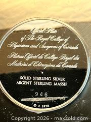 MaxSold Auction: Solid sterling silver RCPSC commemorative plate  - Whitchurch-Stouffville (Ontario, Canada) SELLER MANAGED Estate Sale Online Auction -  Dorman Drive