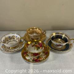 MaxSold Auction: Vintage Bone China Teacups & Saucers: Gold Gilt Floral Collection of 4 - Whitchurch-Stouffville (Ontario, Canada) SELLER MANAGED Estate Sale Online Auction -  Dorman Drive