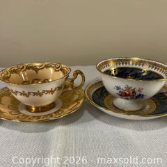 MaxSold Auction: Vintage Bone China Teacups & Saucers: Gold Gilt Floral Collection of 4 - Whitchurch-Stouffville (Ontario, Canada) SELLER MANAGED Estate Sale Online Auction -  Dorman Drive