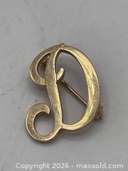 MaxSold Auction: Birks 10K Gold D Initial Brooch - Ottawa (Ontario, Canada) SELLER MANAGED Reseller Online Auction - Decarie Drive