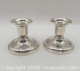 MaxSold Auction: Pair Birks Sterling Silver Candlesticks with Engraved Floral Scroll - Ottawa (Ontario, Canada) SELLER MANAGED Reseller Online Auction - Decarie Drive