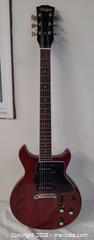 MaxSold Auction: Dégas Double-Cut SG-Style Electric Guitar, Cherry Wine Red - Toronto (Ontario, Canada) PARTNER MANAGED Reseller Online Auction - Queen Street West