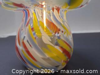 MaxSold Auction: Hand-blown multicolor mushroom table lamp, Murano style - Toronto (Ontario, Canada) PARTNER MANAGED Reseller Online Auction - Queen Street West