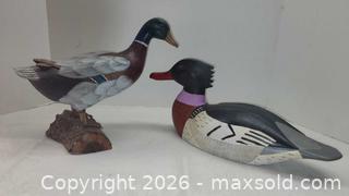 MaxSold Auction: Pair of Wooden Red-breasted Merganser Duck Decoys, Signed/Inscribed - Toronto (Ontario, Canada) PARTNER MANAGED Reseller Online Auction - Queen Street West