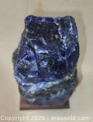 MaxSold Auction: Sodalite Rough Specimen from Brazil, ~5 lb on Wood Base - Toronto (Ontario, Canada) PARTNER MANAGED Reseller Online Auction - Queen Street West