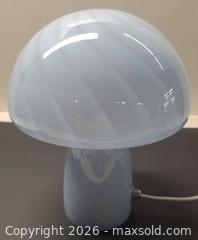 MaxSold Auction: White & Light Blue Swirl Glass Table Lamp, Modern Art Glass - Toronto (Ontario, Canada) PARTNER MANAGED Reseller Online Auction - Queen Street West