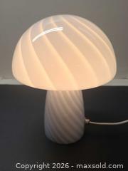 MaxSold Auction: White & Light Blue Swirl Glass Table Lamp, Modern Art Glass - Toronto (Ontario, Canada) PARTNER MANAGED Reseller Online Auction - Queen Street West