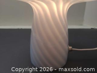 MaxSold Auction: White & Light Blue Swirl Glass Table Lamp, Modern Art Glass - Toronto (Ontario, Canada) PARTNER MANAGED Reseller Online Auction - Queen Street West