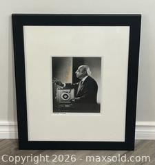 MaxSold Auction: Yousuf Karsh 1908-2002 Framed Signed Self Portrait with his Camera Photograph (b) - Burlington (Ontario, Canada) SELLER MANAGED Estate Sale Online Auction - Fairview Street (STORAGE)
