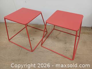 MaxSold Auction: 2 Vintage Modernist Metal Stools  - Toronto (Ontario, Canada) PARTNER MANAGED Reseller Online Auction - Queen Street West