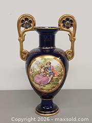 MaxSold Auction: Hand painted Romantic Scene Cobalt Blue Gold Gilt French Pottery Vase - Toronto (Ontario, Canada) PARTNER MANAGED Reseller Online Auction - Queen Street West