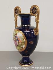 MaxSold Auction: Hand painted Romantic Scene Cobalt Blue Gold Gilt French Pottery Vase - Toronto (Ontario, Canada) PARTNER MANAGED Reseller Online Auction - Queen Street West