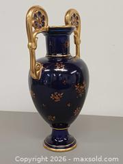 MaxSold Auction: Hand painted Romantic Scene Cobalt Blue Gold Gilt French Pottery Vase - Toronto (Ontario, Canada) PARTNER MANAGED Reseller Online Auction - Queen Street West