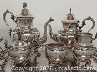 MaxSold Auction: Vintage 6 Pcs Silverplated Tea & Coffee Set English Marks - Toronto (Ontario, Canada) PARTNER MANAGED Reseller Online Auction - Queen Street West
