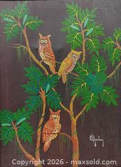 MaxSold Auction: Vintage Oil Painting Three Owls by Artist Signed  - Toronto (Ontario, Canada) PARTNER MANAGED Reseller Online Auction - Queen Street West