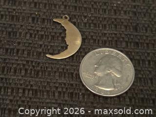 MaxSold Auction: 14k gold moon with a face pendant  - Phoenix (Arizona, USA) PARTNER MANAGED Downsizing Online Auction - West Northern Avenue (STORAGE)