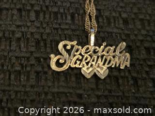 MaxSold Auction: 14k gold sweet grandma pendant and necklace  - Phoenix (Arizona, USA) PARTNER MANAGED Downsizing Online Auction - West Northern Avenue (STORAGE)