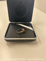 MaxSold Auction: Silver Ring with Orange Amber or Citrine Gemstone - Richmond (British Columbia, Canada) SELLER MANAGED Downsizing Online Auction -  Bridgeport Road