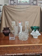 MaxSold Auction: Art Glass Assortment including Fenton Epergine - San Jose (California, USA) SELLER MANAGED Downsizing Online Auction - Little Orchard Street