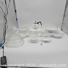 MaxSold Auction: Corning Ware Lot Blue Corn Flower  - San Jose (California, USA) SELLER MANAGED Downsizing Online Auction - Little Orchard Street