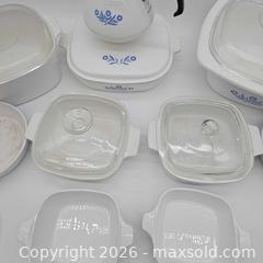 MaxSold Auction: Corning Ware Lot Blue Corn Flower  - San Jose (California, USA) SELLER MANAGED Downsizing Online Auction - Little Orchard Street