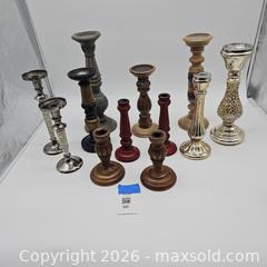 MaxSold Auction: Lot of Decorator Candlesticks Wood, Mother Of Pearl , Mercury Glass - San Jose (California, USA) SELLER MANAGED Downsizing Online Auction - Little Orchard Street
