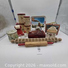 MaxSold Auction: Lot of Vintage Kitchen and Tin Items - San Jose (California, USA) SELLER MANAGED Downsizing Online Auction - Little Orchard Street
