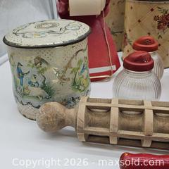 MaxSold Auction: Lot of Vintage Kitchen and Tin Items - San Jose (California, USA) SELLER MANAGED Downsizing Online Auction - Little Orchard Street
