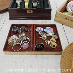 MaxSold Auction: Men's Watches, Boxes, Cufflinks Knick Knacks - San Jose (California, USA) SELLER MANAGED Downsizing Online Auction - Little Orchard Street