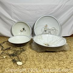 MaxSold Auction: Set of 2 White Metal Industrial Planter Pendant Lights - Ottawa (Ontario, Canada) PARTNER MANAGED Downsizing Online Auction - Greenbriar Avenue