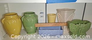 MaxSold Auction: Assorted Ceramic Vases & Planters (McCoy on One), 4–6 pcs - Los Altos (California, USA) PARTNER MANAGED Estate Sale Online Auction - Almond Avenue
