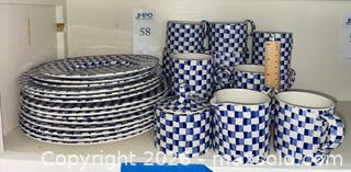 MaxSold Auction: Chequers Blue Ceramic Dishware - Los Altos (California, USA) PARTNER MANAGED Estate Sale Online Auction - Almond Avenue